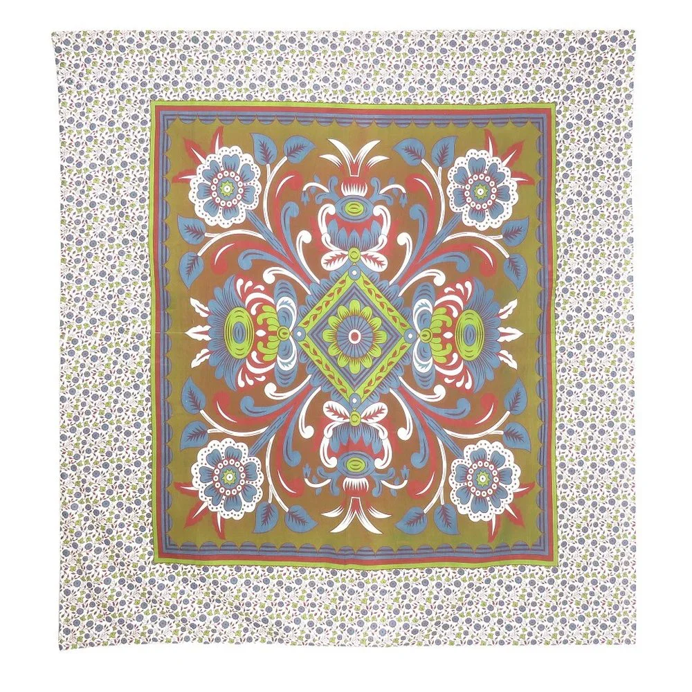 Oussum Olive Green Floral Print Ceiling Décor Cover Wall Art Decorative Tapestry